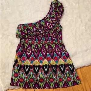 3/$15 One Shoulder Self Esteem Flowy Top